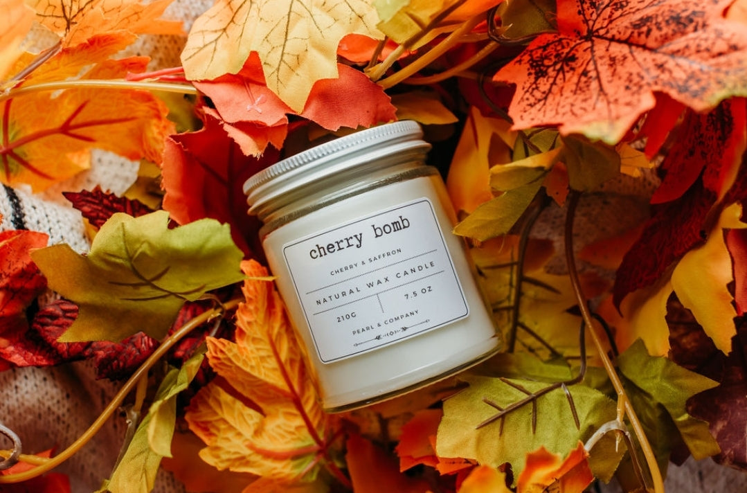 Pearl and Company Natural Candle, Cherry Bomb Candle, Cherry & Saffron