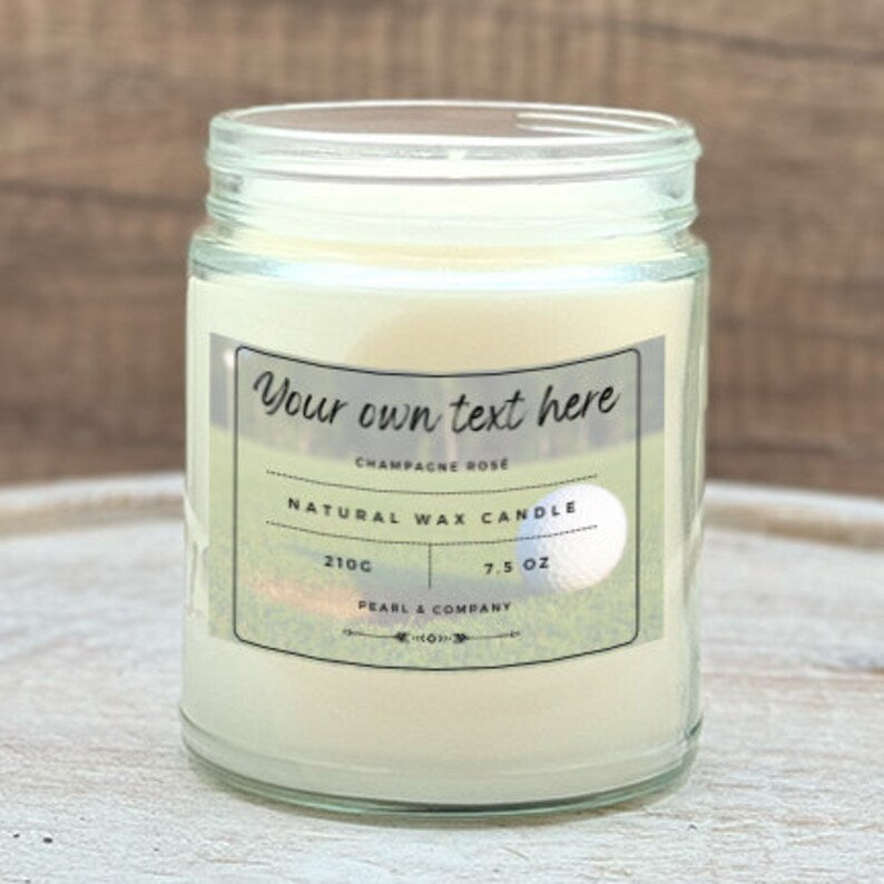Pearl and Company Natural Candle, Customized Golfer Candle