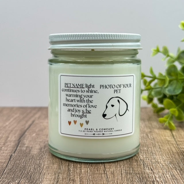 Pet Condolence Candle — custom label
