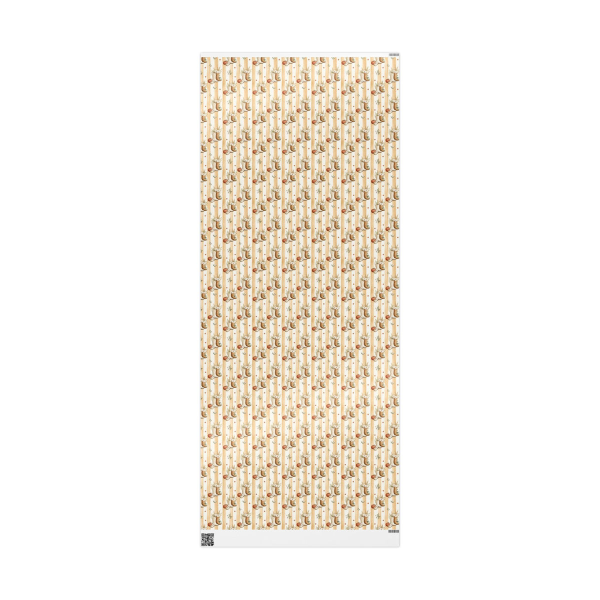 Western Boho Cream Stripe Wrapping Paper | Cowboy Boots & Pumpkins Harvest Gift Wrap | Pearl & Company™ Dust & Daisies