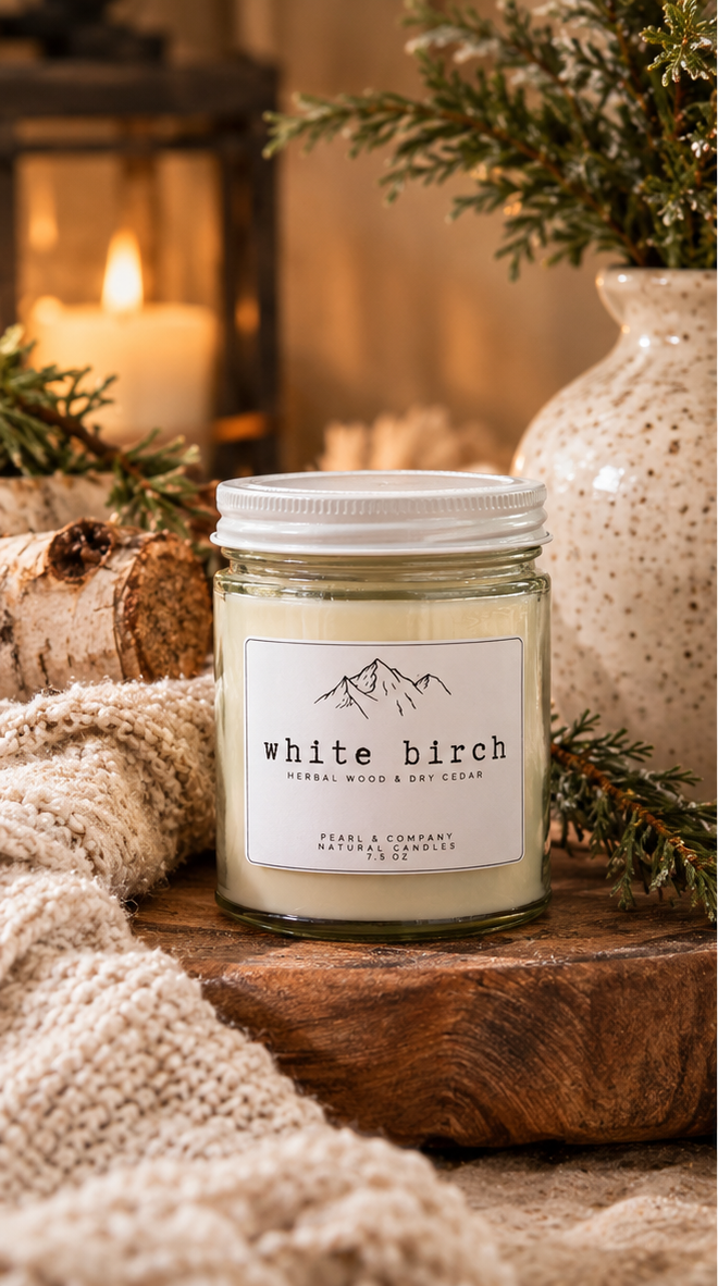 White Birch - Herbal Wood & Dry Cedar Candle