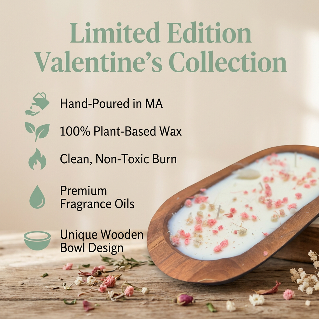 Hand-Poured Wood Dough Bowl Candle