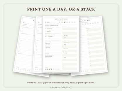 Daily Planner Printable & Fillable – My Day, My Way (90 Days) | Pearl & Company