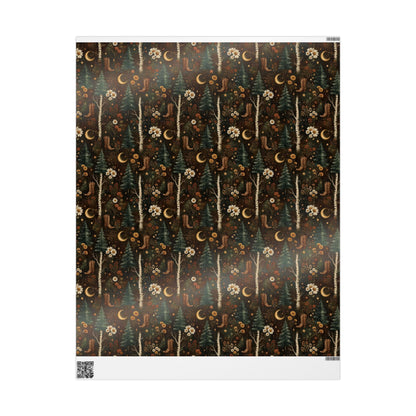 Western Boho Midnight Pines Wrapping Paper | Cowboy Boots & Moons Holiday Gift Wrap | Pearl & Company™ Dust & Daisies