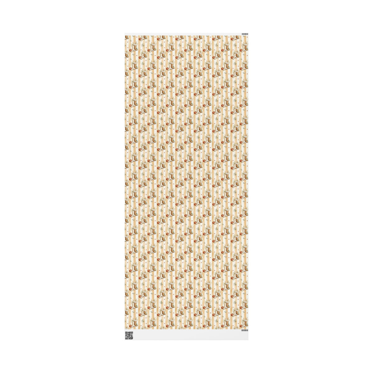 Western Boho Cream Stripe Wrapping Paper | Cowboy Boots & Pumpkins Harvest Gift Wrap | Pearl & Company™ Dust & Daisies