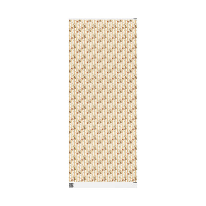 Western Boho Cream Stripe Wrapping Paper | Cowboy Boots & Pumpkins Harvest Gift Wrap | Pearl & Company™ Dust & Daisies