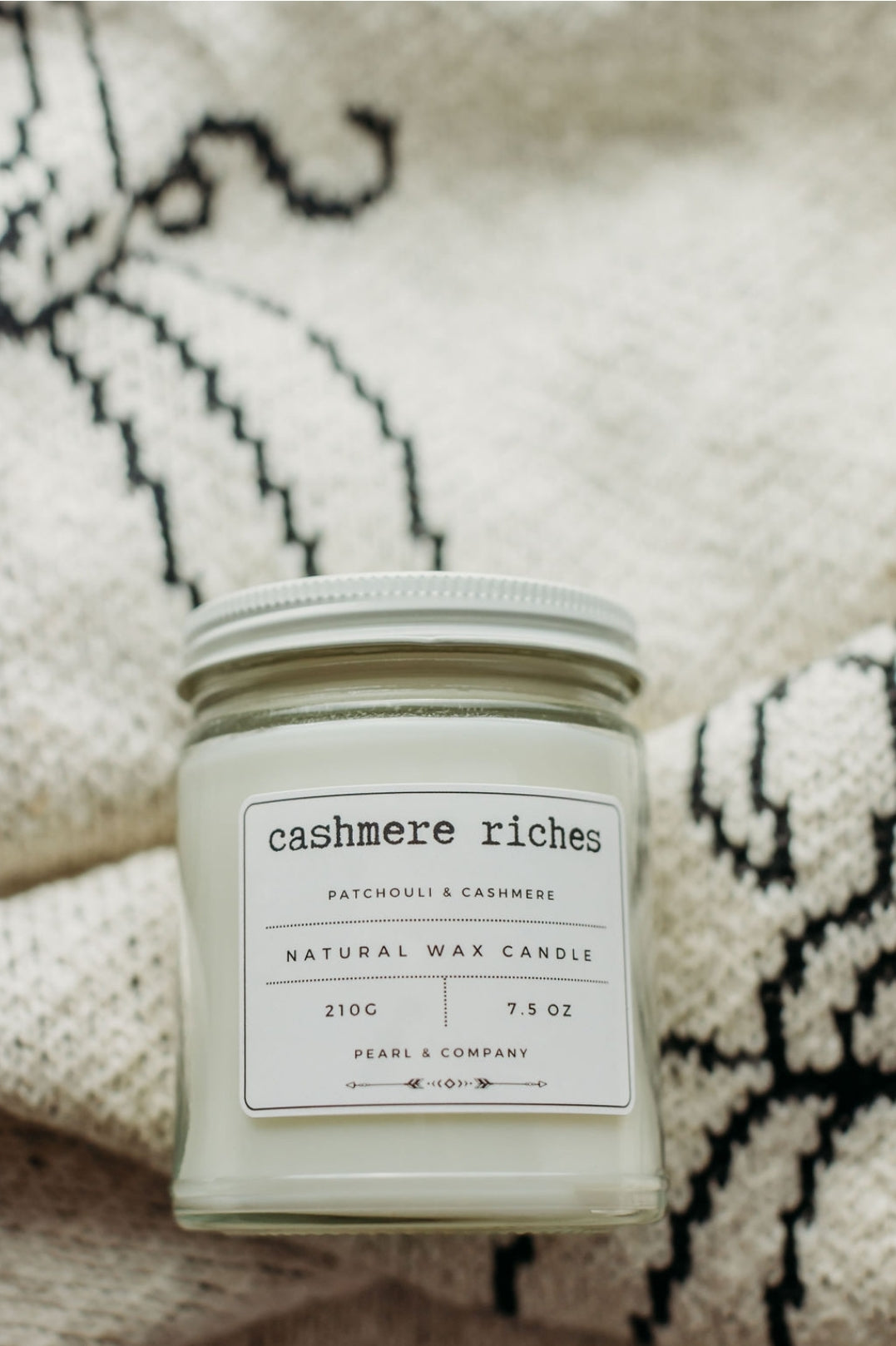 Pearl and Company Natural Candle, Cashmere Riches, Patchouli & Cashmere