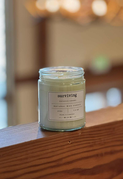 Surviving - Pistachio and Caramel Candle