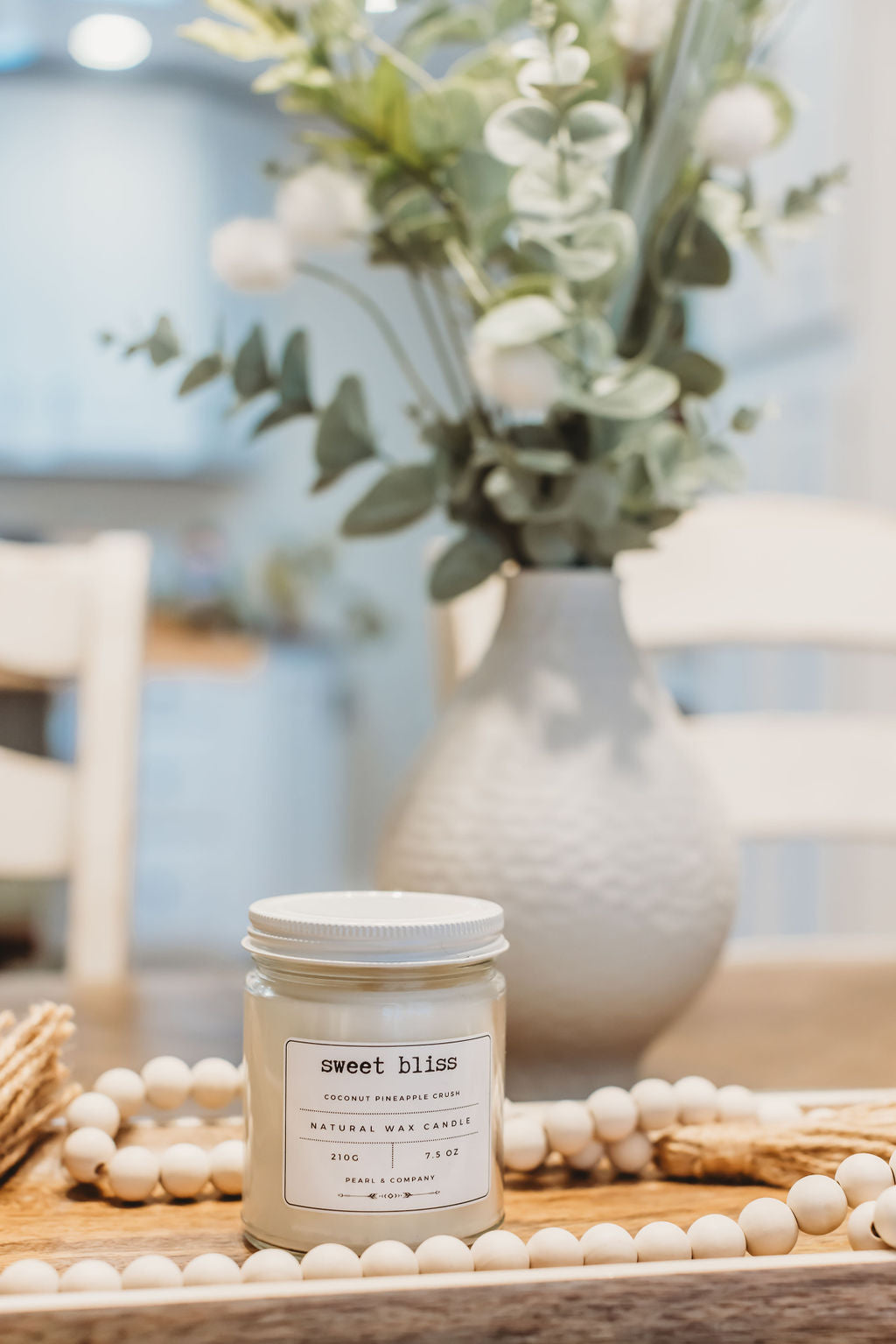 Pearl and Company Natural Candle, Sweet Bliss, Coconut Pineapple