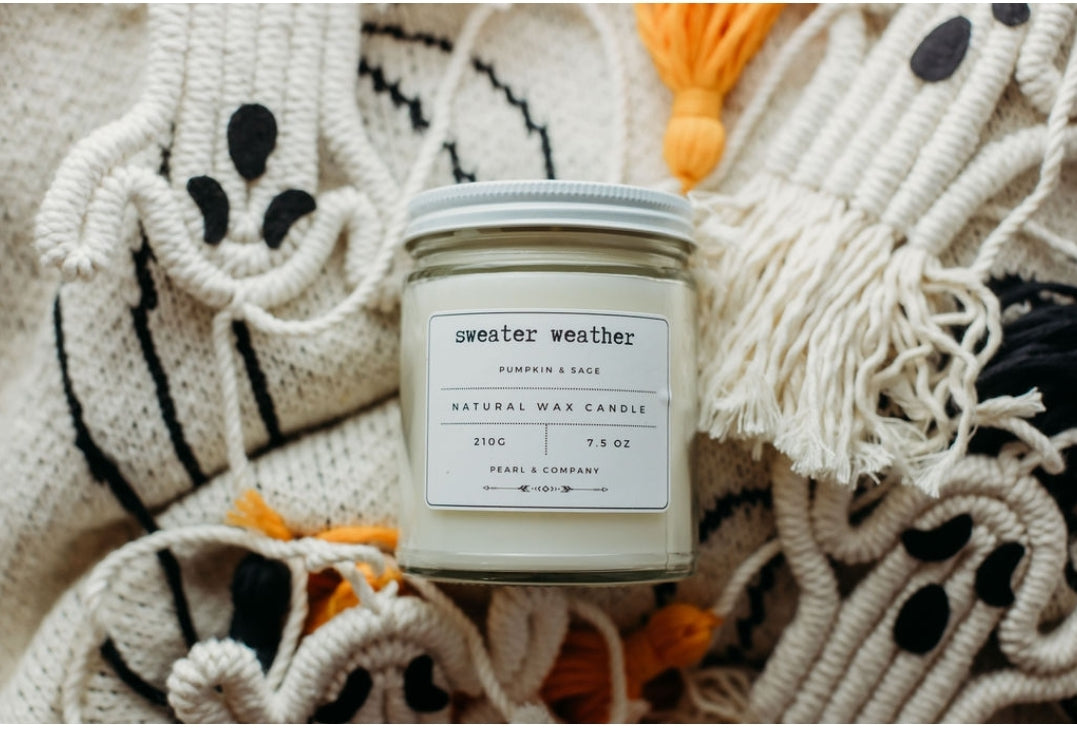 Sweater Weather - Pumpkin, Sage, Cinnamon & Vanilla Candle