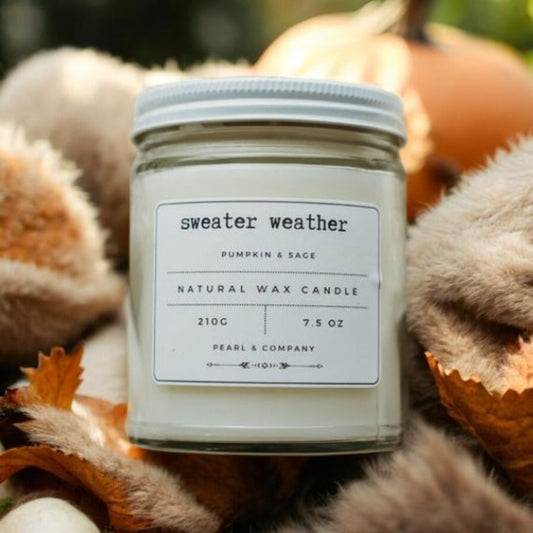 Sweater Weather - Pumpkin, Sage, Cinnamon & Vanilla Candle