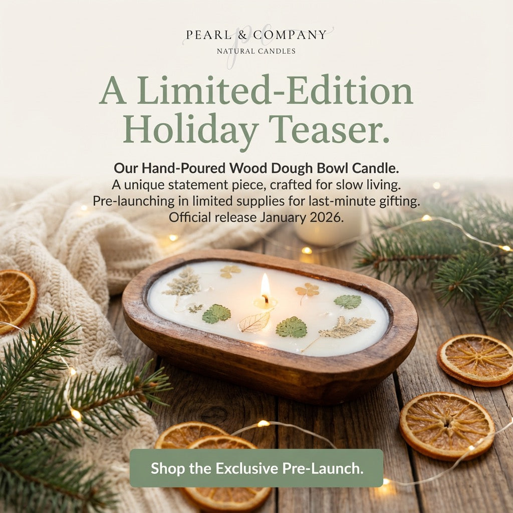 Hand-Poured Wood Dough Bowl Candle